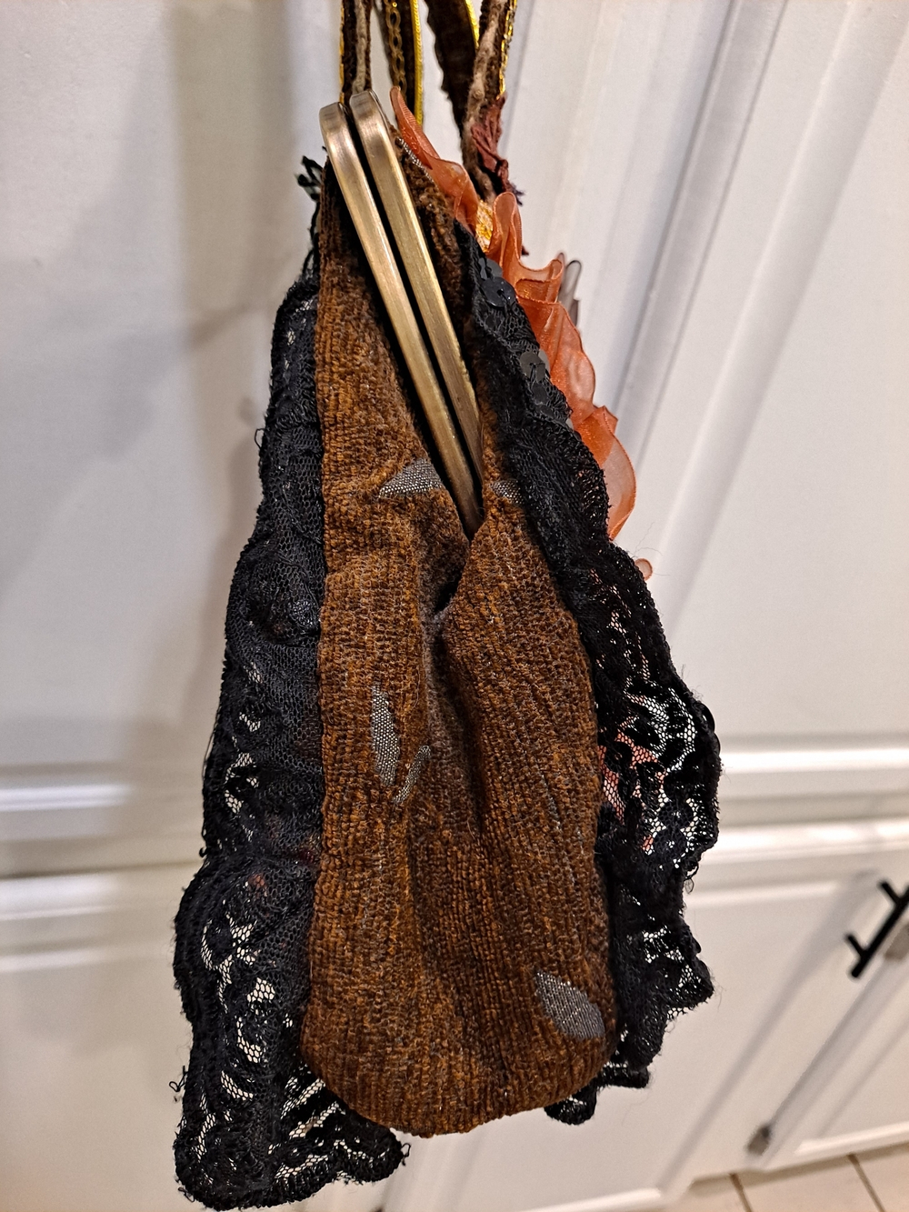 Malina Vintage Bohemian Victorian Floral Applique Bag Tapestry Fairy Cottage - Picture 5 of 13